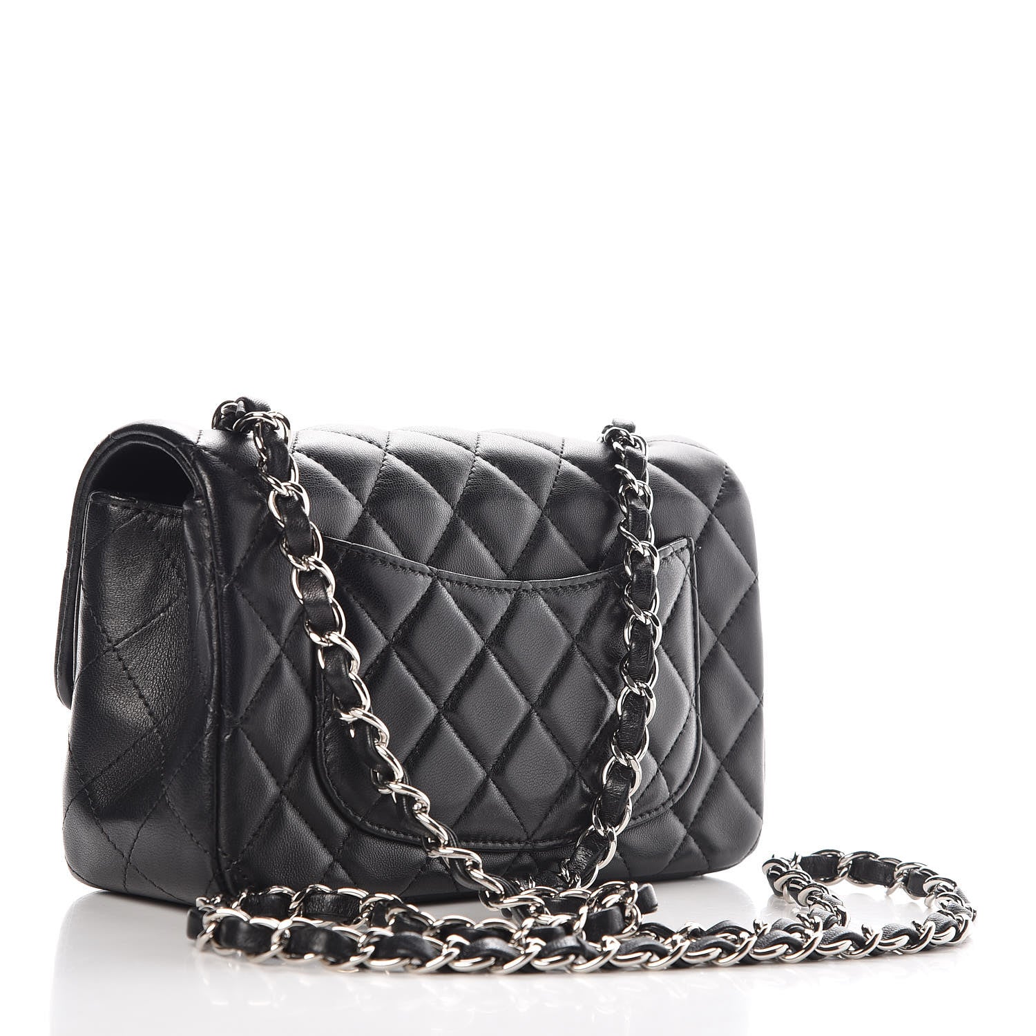 Chanel Lambskin Quilted Mini Rectangular Flap Black 3 of 9