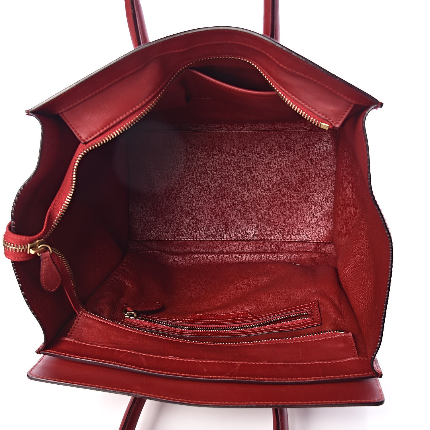 Celine Smooth Calfskin Mini Luggage Red 5 of 9
