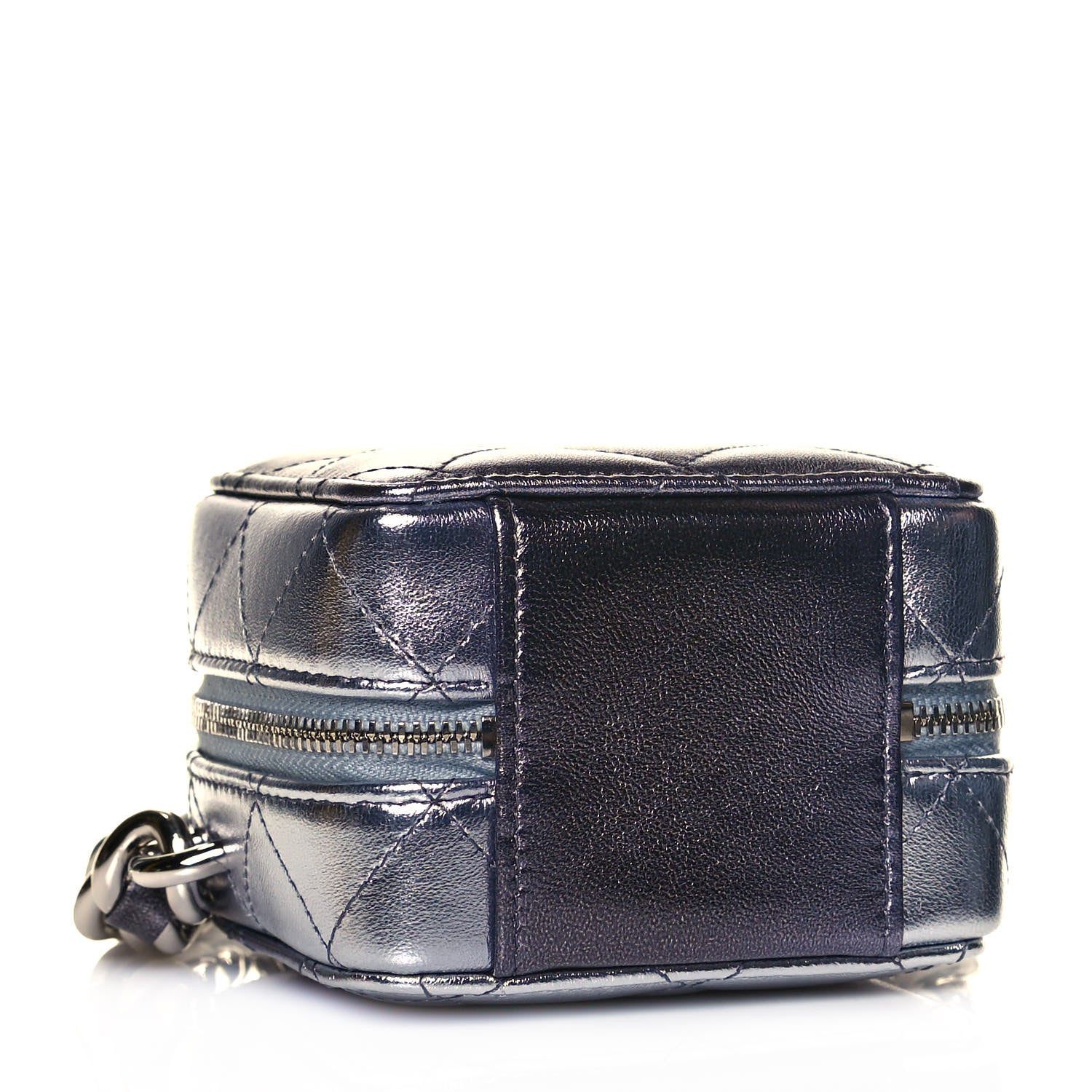 Chanel Gradient Metallic Lambskin Quilted Like A Wallet Clutch With Chain Silver Purple 3 of 12