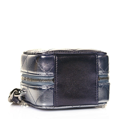 Chanel Gradient Metallic Lambskin Quilted Like A Wallet Clutch With Chain Silver Purple 3 of 12
