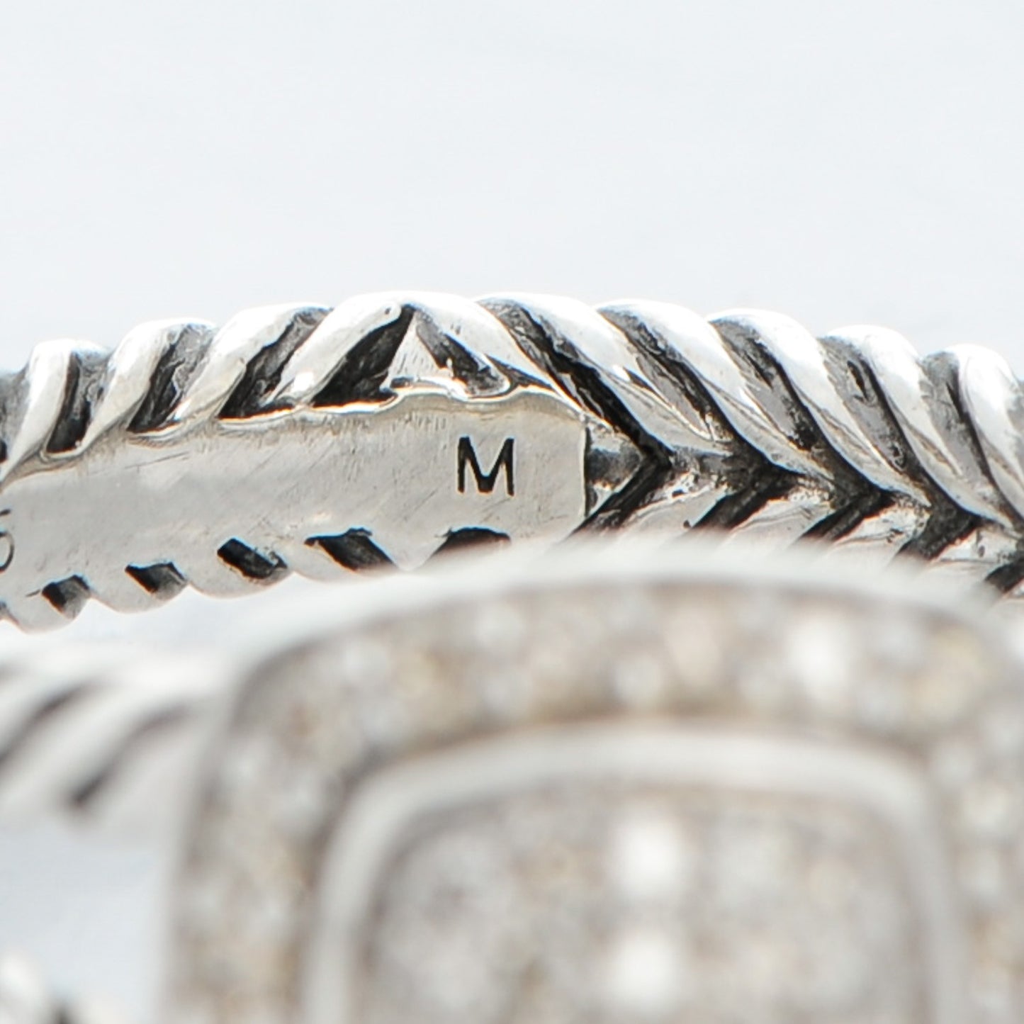 Sterling Silver Diamond 7mm Petite Albion Pave Ring 52 6