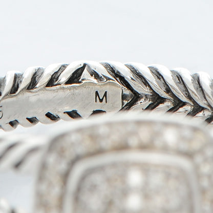 David Yurman Sterling Silver Diamond 7mm Petite Albion Pave Ring 52 6 5 of 6