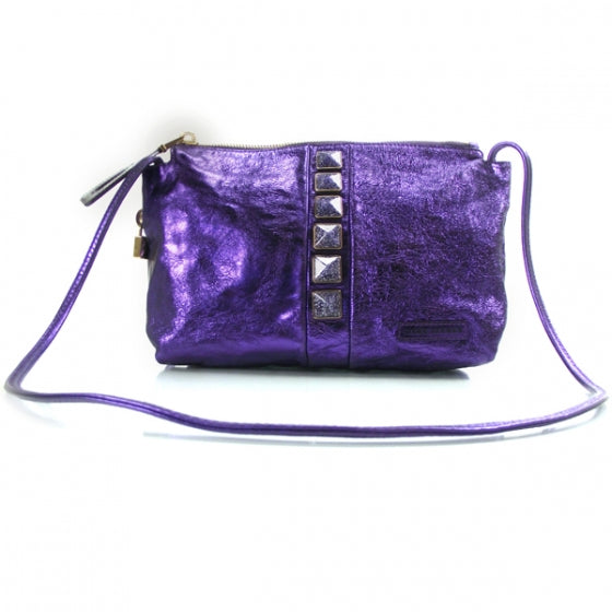 Leather O.O.C Shoulder Bag Metallic Violet