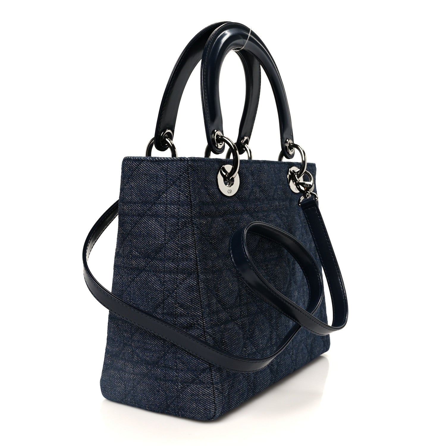 Christian Dior Denim Cannage Medium Lady Dior Blue Black 3 of 10