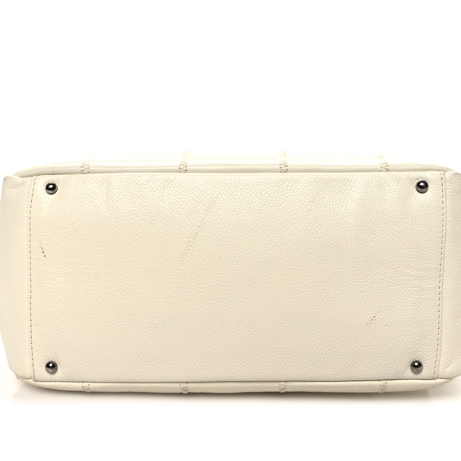 Chanel Caviar Square Stitched Bowler White 16 of 16