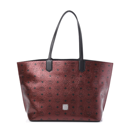 MCM Metallic Visetos Shopper Tote Scooter Red 1 of 8