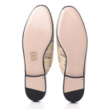 Gucci Calfskin Stamp Print Womens Princetown Slippers 38 Soy Black 6 of 11