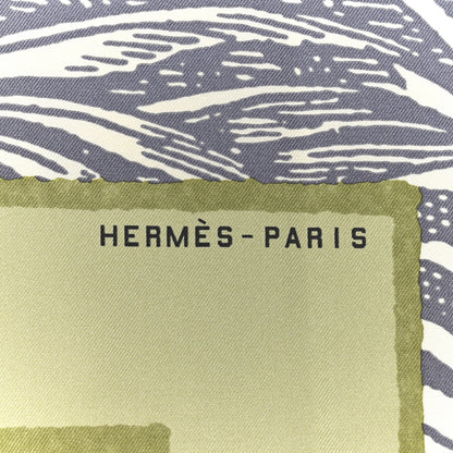 Hermes Silk Cavalier En Formes Scarf 90 JH Vert Amanda Jaune 4 of 6