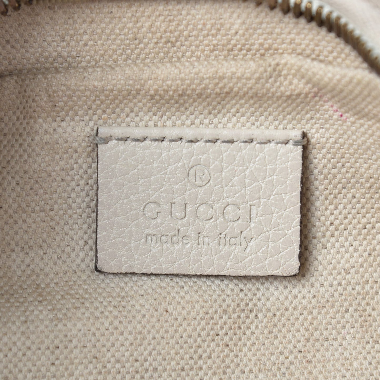 Grained Calfskin Logo Belt Bag White