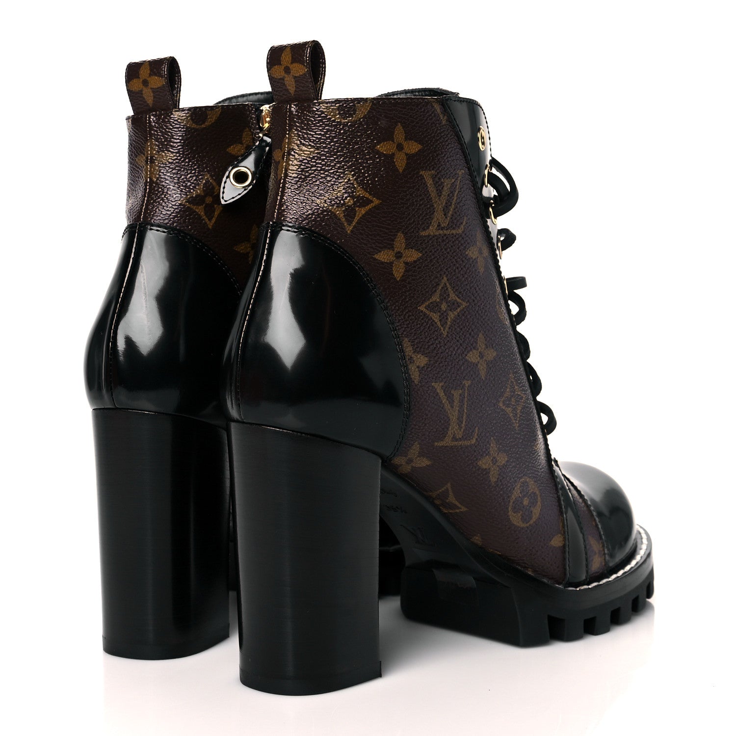 Louis Vuitton Patent Calfskin Monogram Star Trail Ankle Boots 39.5 Black 4 of 9