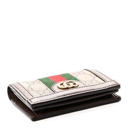 Gucci GG Supreme Monogram Web Ophidia Card Case Beige New Acero 4 of 9