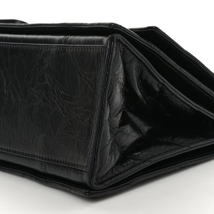 Balenciaga Crushed Calfskin Quilted Matte Black Hardware Medium Crush Chain Bag Black 9 of 9