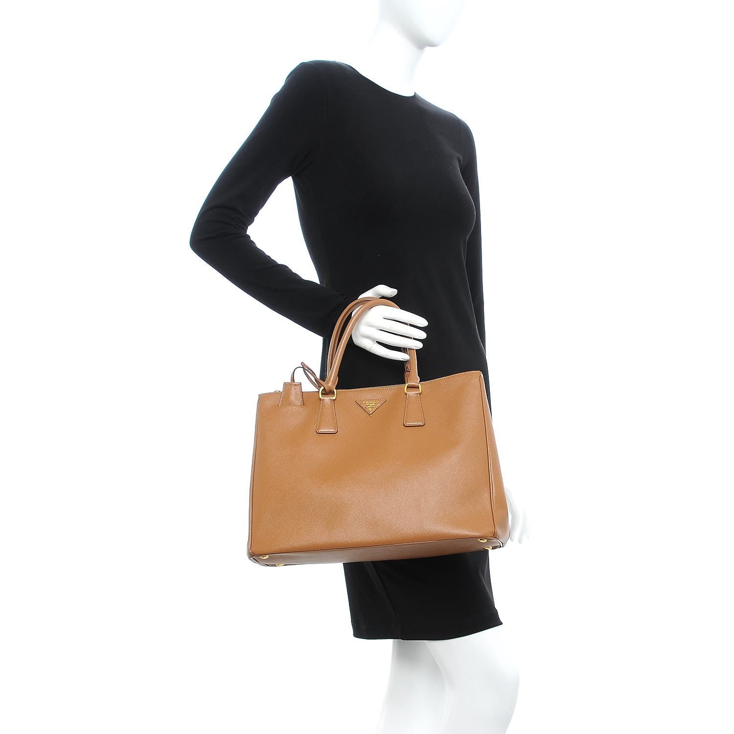 Prada Saffiano Large Galleria Double Zip Tote Caramel 2 of 15