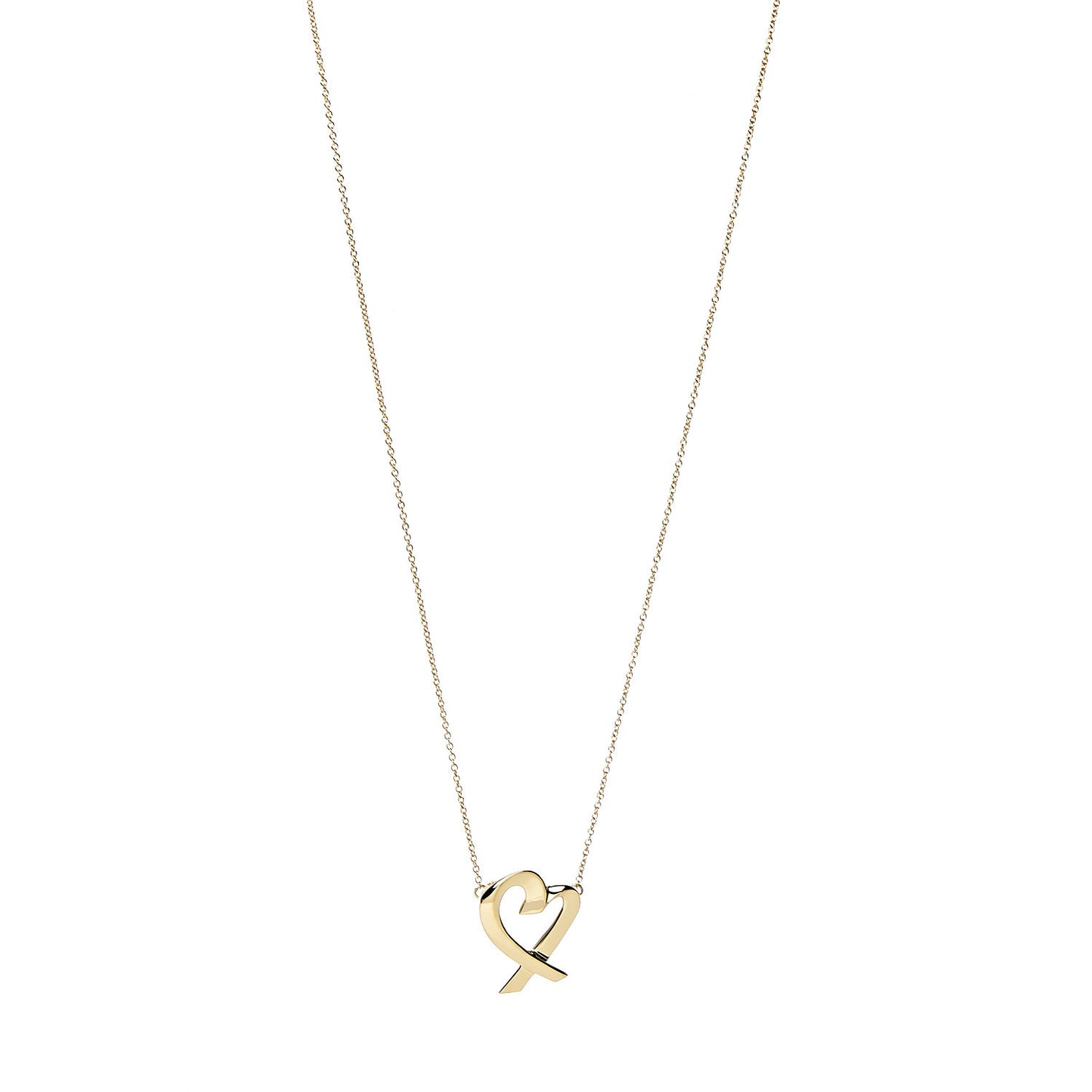 18K Yellow Gold Small Paloma Picasso Loving Heart Pendant Necklace