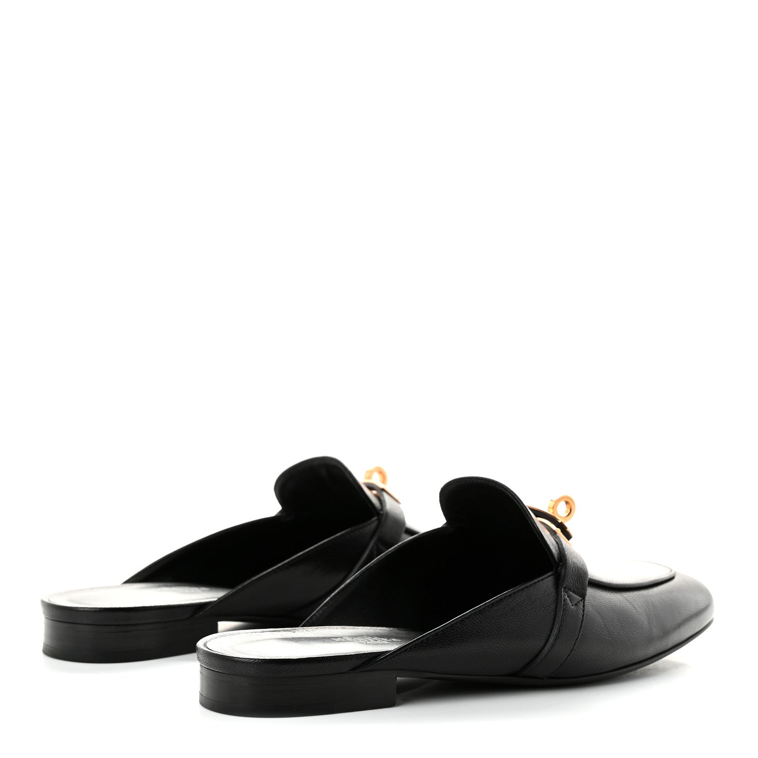 Hermes Goatskin Oz Mules 37.5 Black 4 of 10