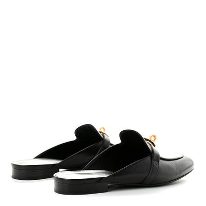 Hermes Goatskin Oz Mules 37.5 Black 4 of 10