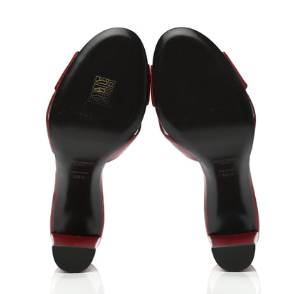 Saint Laurent Lambskin Bianca Mules 38.5 Red 5 of 9
