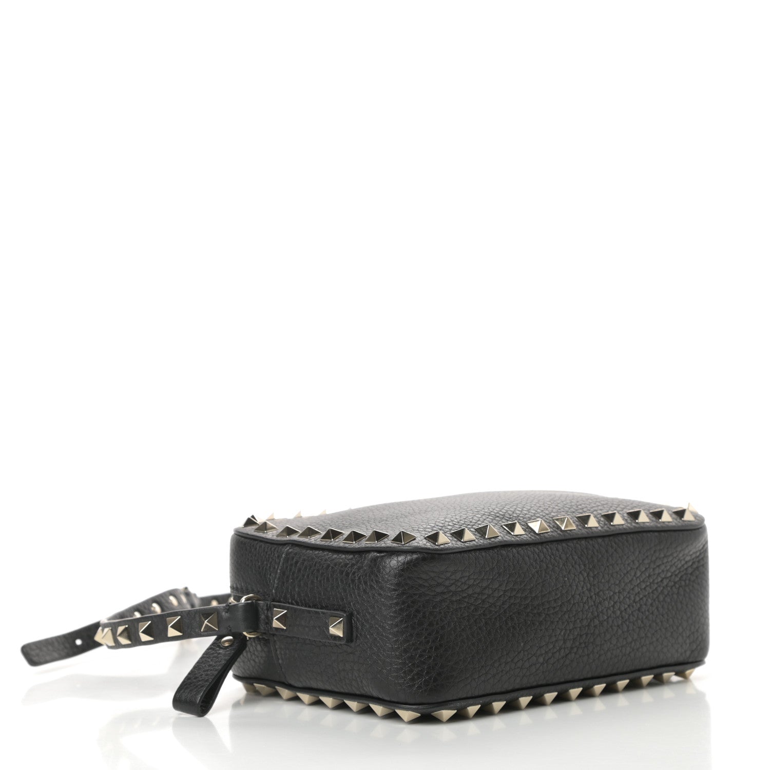 Valentino Garavani Pebbled Calfskin Rockstud Camera Crossbody Bag Black 4 of 9