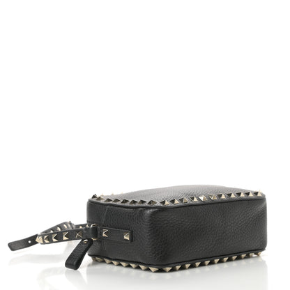 Valentino Garavani Pebbled Calfskin Rockstud Camera Crossbody Bag Black 4 of 9