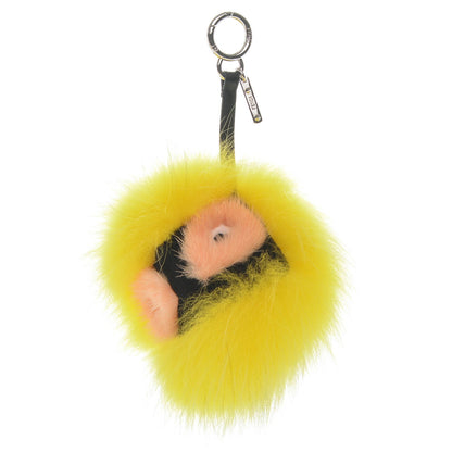 Fendi Fox Mink Rabbit Fur Vitello Dolce Flashy Monster Bag Bug Charm Giallo Fluo Multicolor 1 of 4