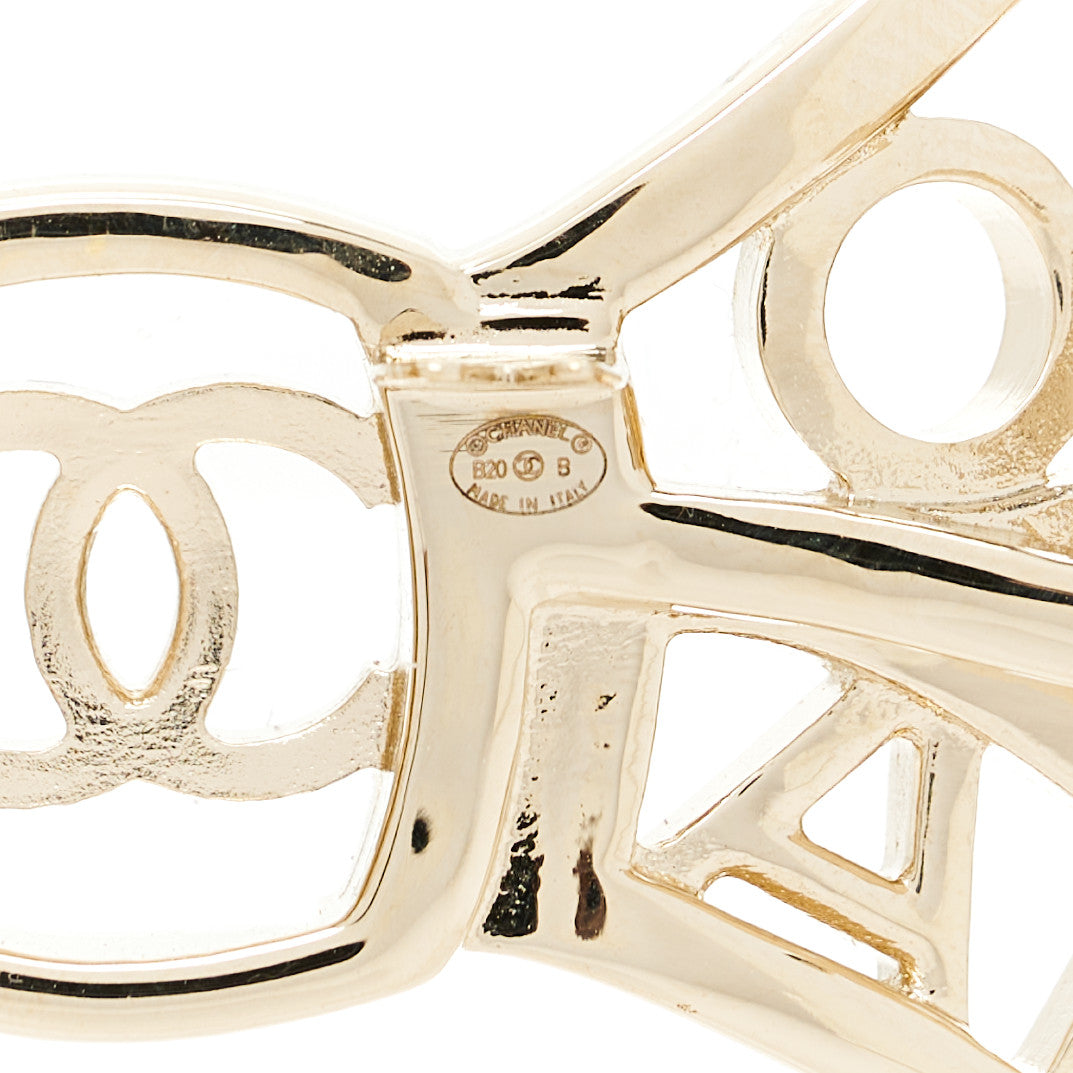 Metal Crystal Bow-tiful CC Hair Clip Gold