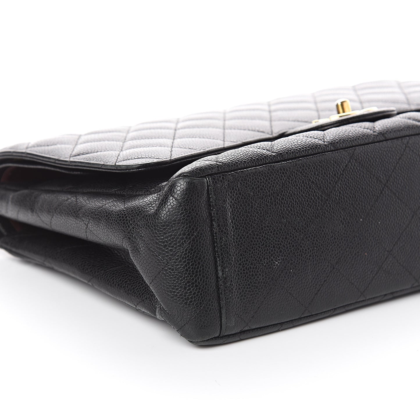 Caviar Quilted Maxi Double Flap Black