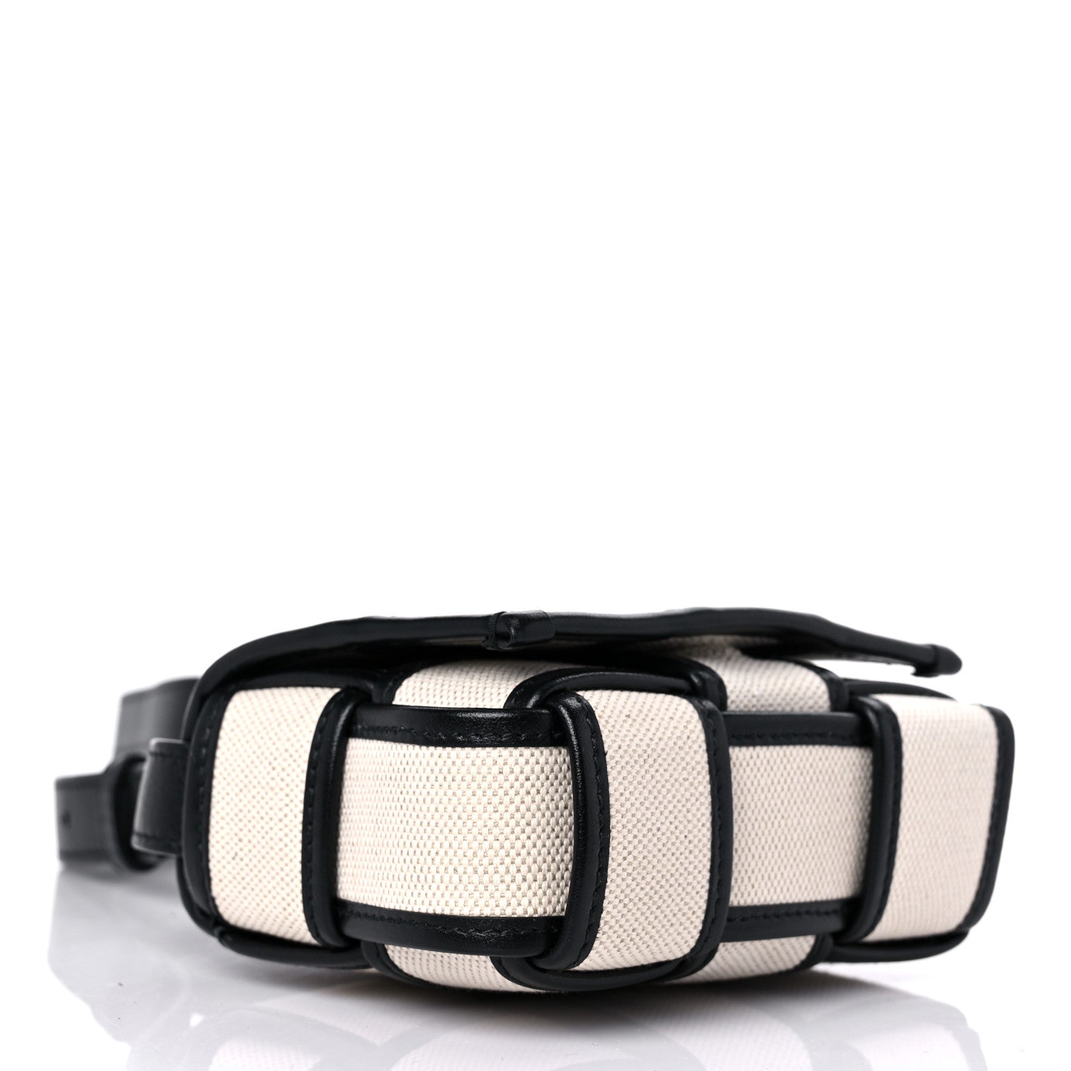 Bottega Veneta Canvas Intrecciato Mini Cassette Crossbody Bag Natural Black 4 of 8