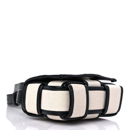 Bottega Veneta Canvas Intrecciato Mini Cassette Crossbody Bag Natural Black 4 of 8