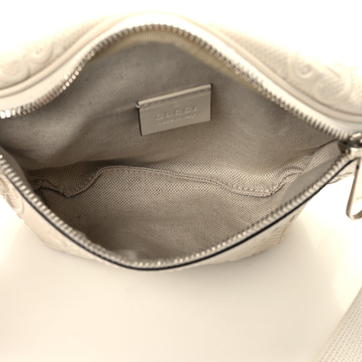 Gucci Calfskin GG Tennis Embossed Belt Bag Mystic White 5 of 10