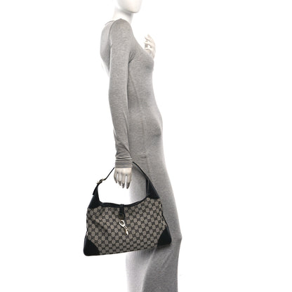 Gucci Monogram Lobster Clasp Jackie O Hobo Beige Black 2 of 10