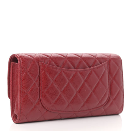Chanel Caviar Quilted Travel Wallet Red 3 of 13