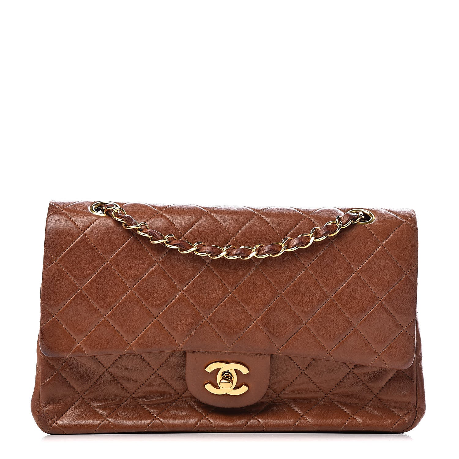 Chanel Lambskin Quilted Medium Double Flap Brown 1 of 17