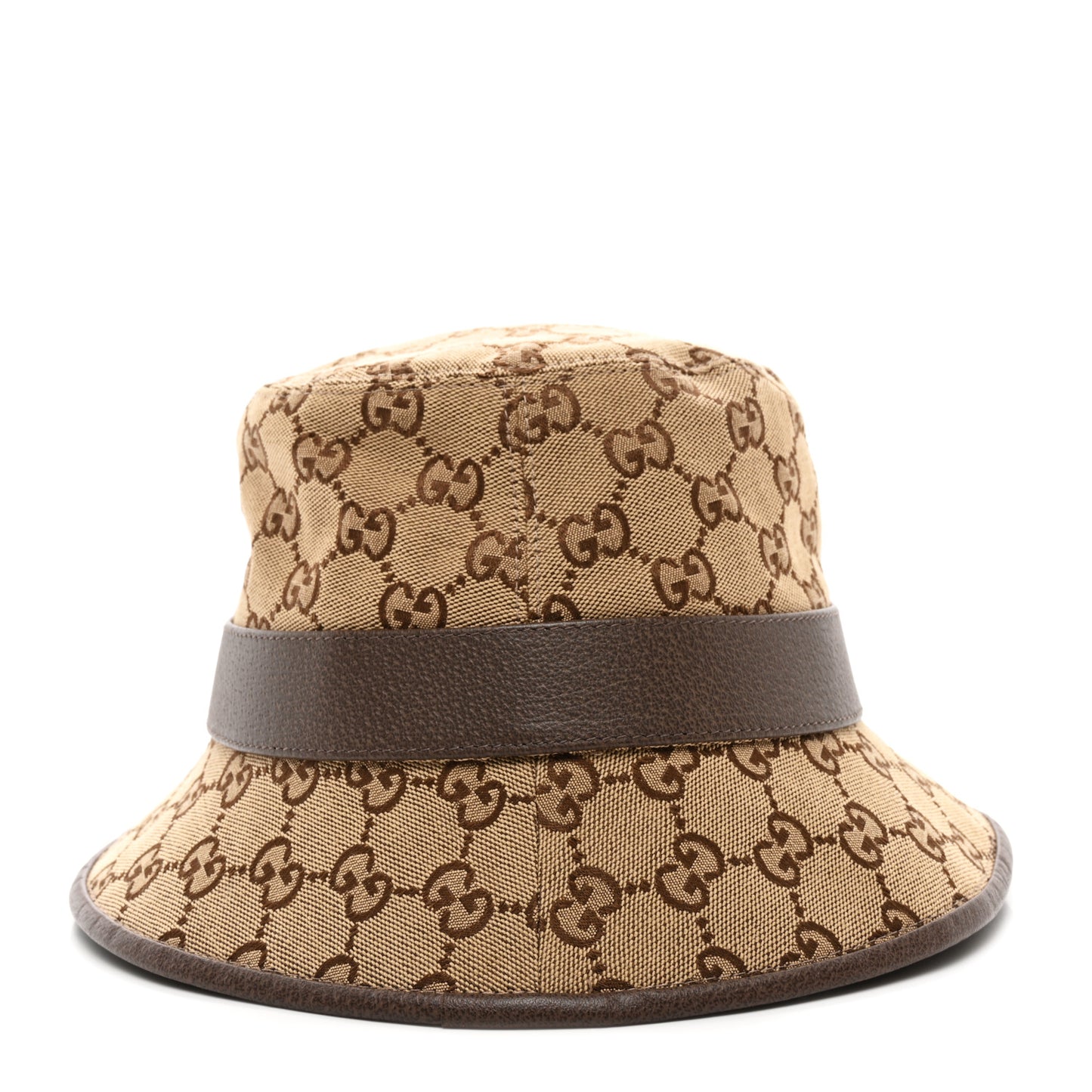 Monogram Textured Dollar Calfskin GG Jago Bucket Hat S Cacao Beige
