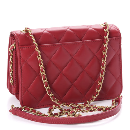 Chanel Lambskin Quilted CC Flap Red 3 of 11