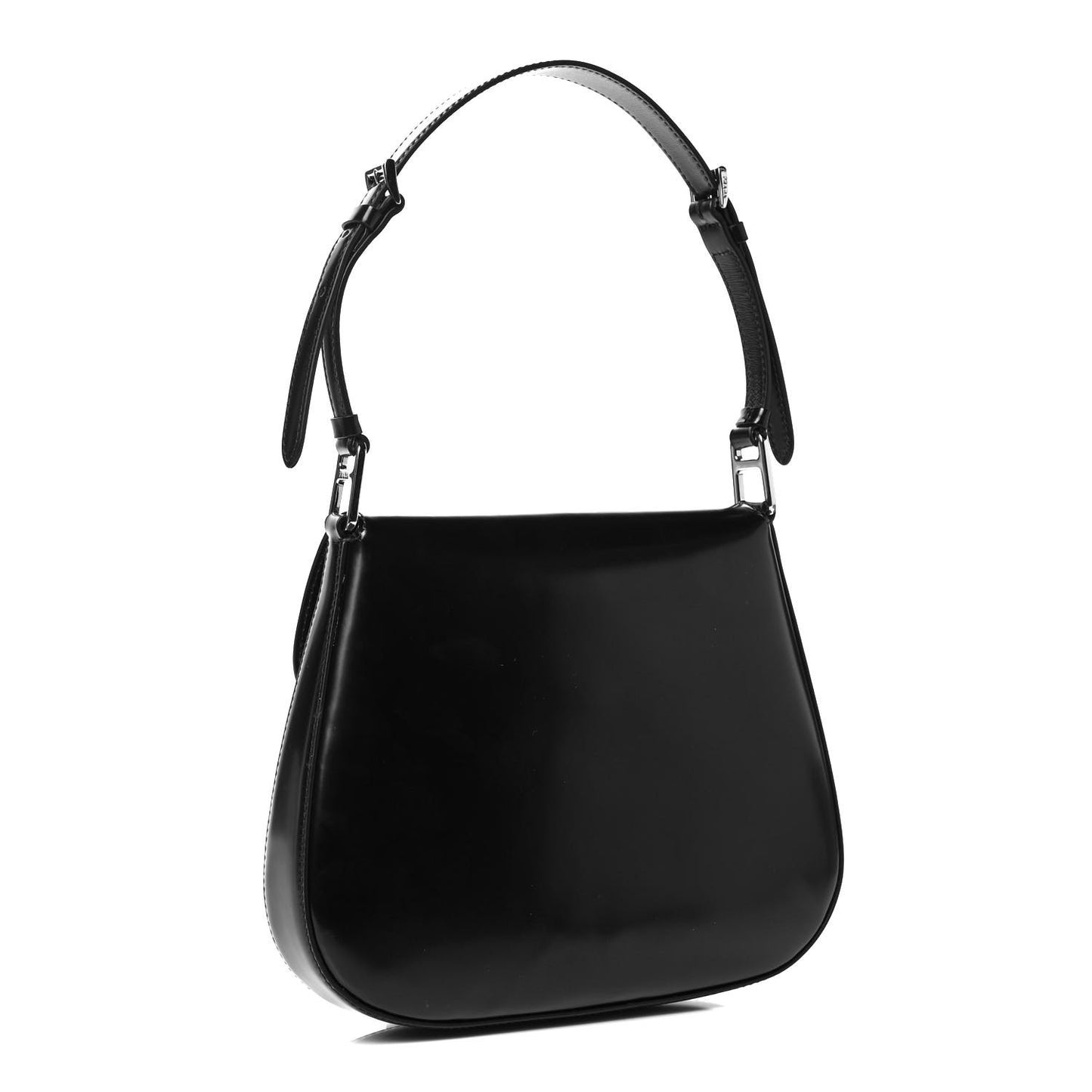 Spazzolato Cleo Flap Adjustable Strap Shoulder Bag Black