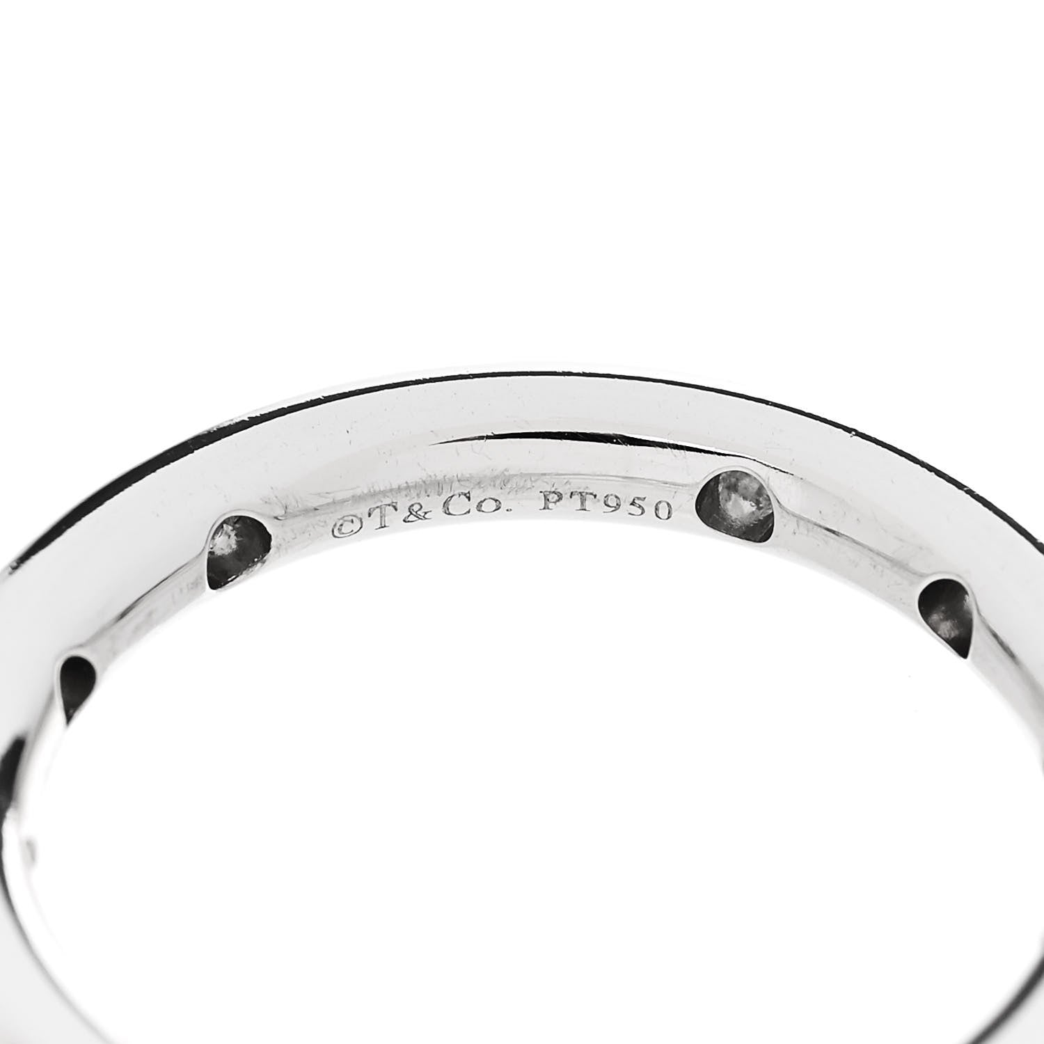 Tiffany Platinum Diamond Bezet Band Ring 52 6 4 of 4