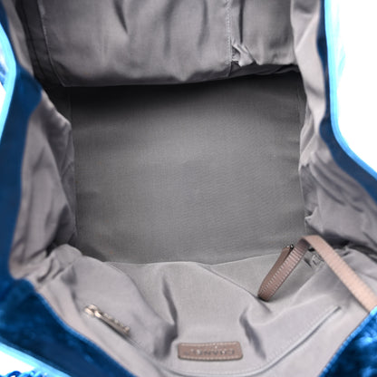 Chanel Metallic Cracked Calfskin Modern Chain Tote Blue 5 of 15