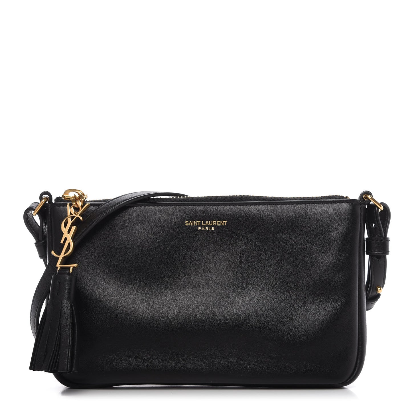 Calfskin Monogram Phone Pouch Crossbody Bag Black