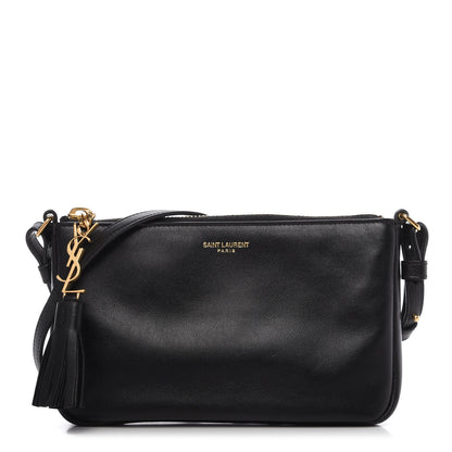 Saint Laurent Calfskin Monogram Phone Pouch Crossbody Bag Black 1 of 10