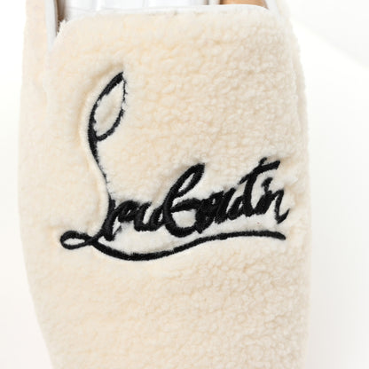 Christian Louboutin Shearling Womens Coolito Donna Loafer Mules 39 Navy White 10 of 11