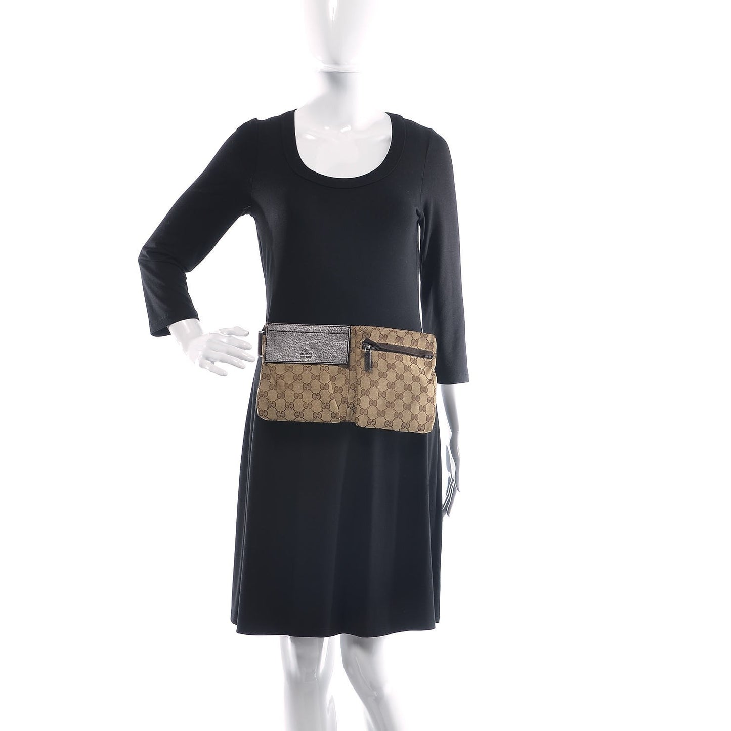 Monogram Web Belt Bag Dark Brown