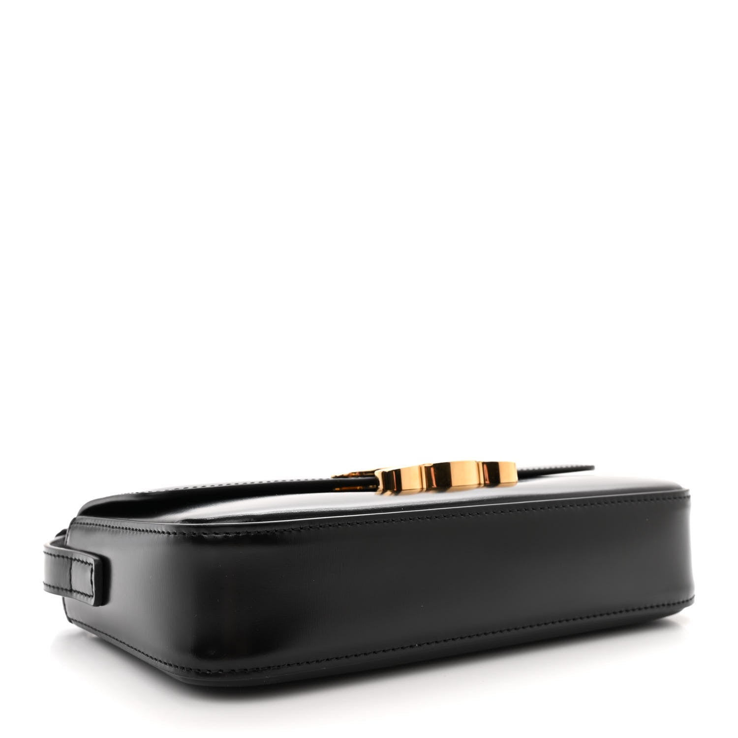 Celine Shiny Calfskin Triomphe Shoulder Bag Black 4 of 10