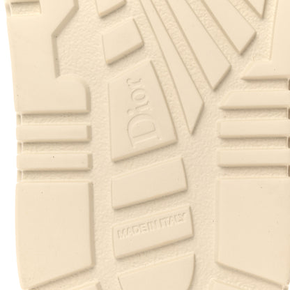 Christian Dior Shearling Canvas Embroidered Dway 10mm Slide Sandals 39 Natural Deep Blue 9 of 10