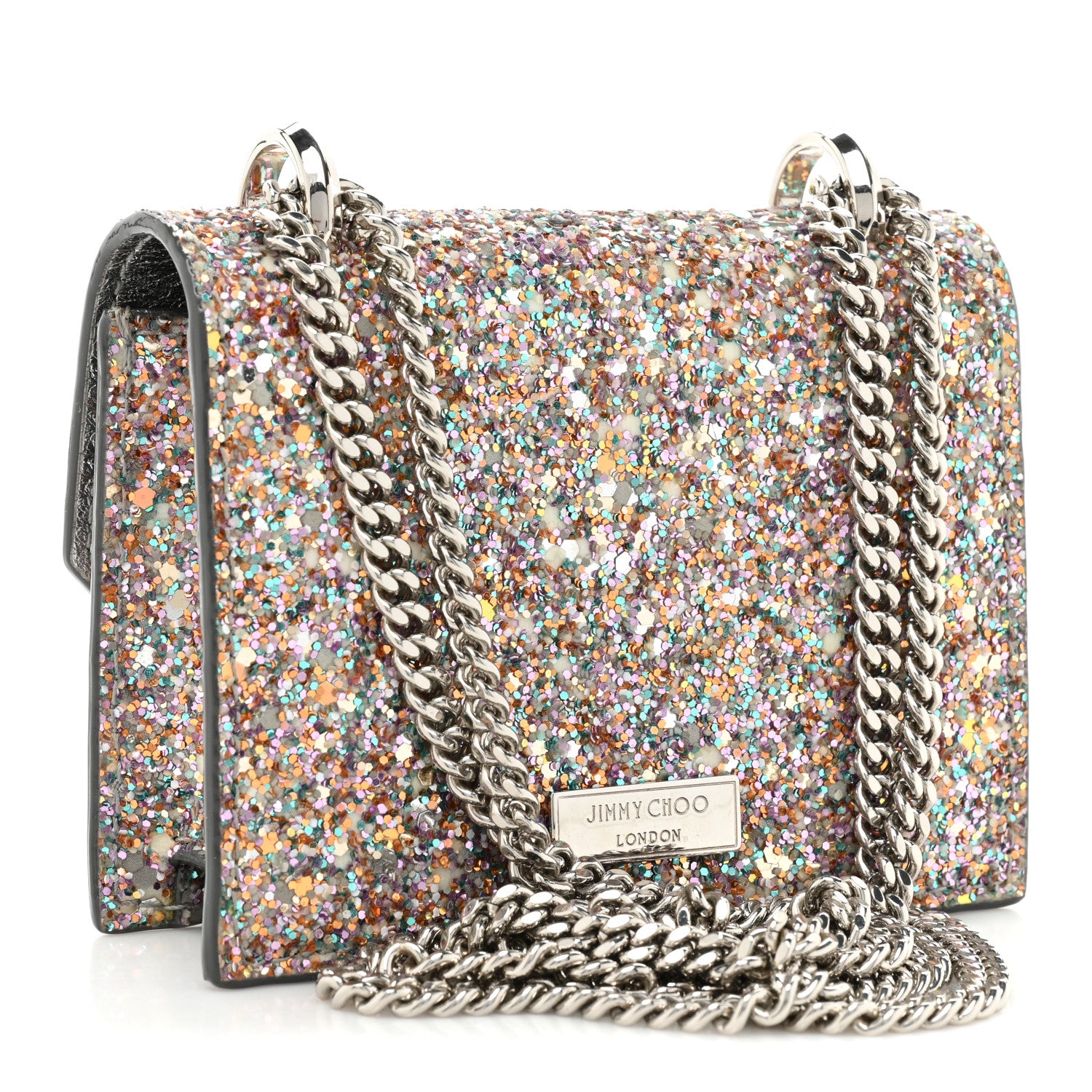 Jimmy Choo Coarse Glitter Mini Paris Crossbody Mochi 3 of 12