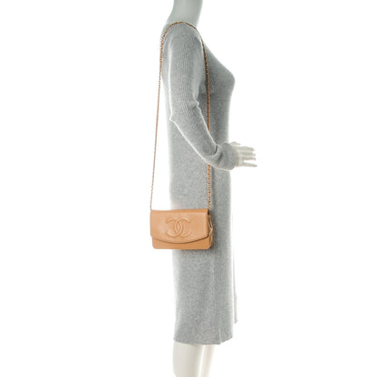 Chanel Caviar Timeless CC Wallet On Chain WOC Beige 2 of 11