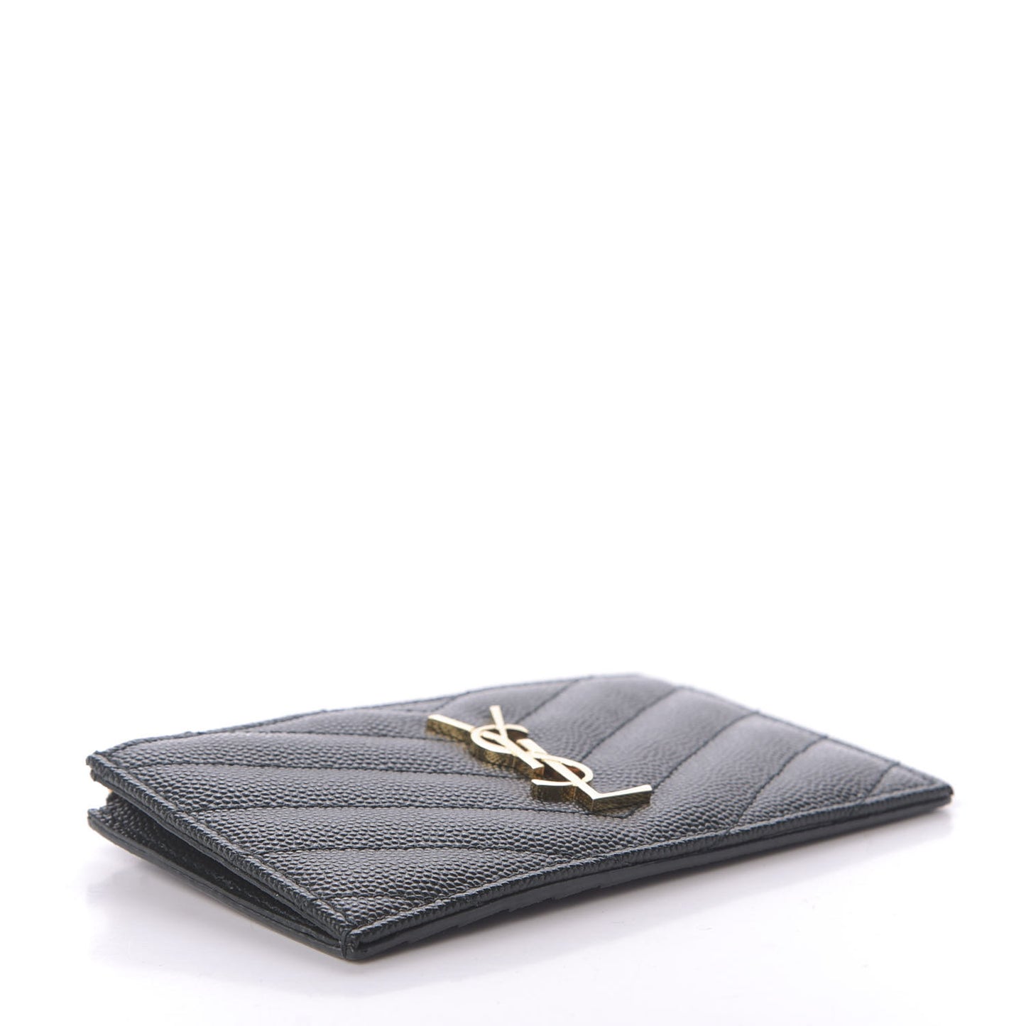 Grain De Poudre Matelasse Chevron Monogram Fragments Zippered Card Case Dark Mint