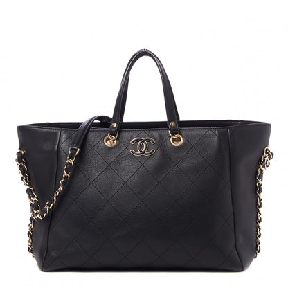 Chanel Bullskin Stitched Medium Shopping Bag Black 1 of 10