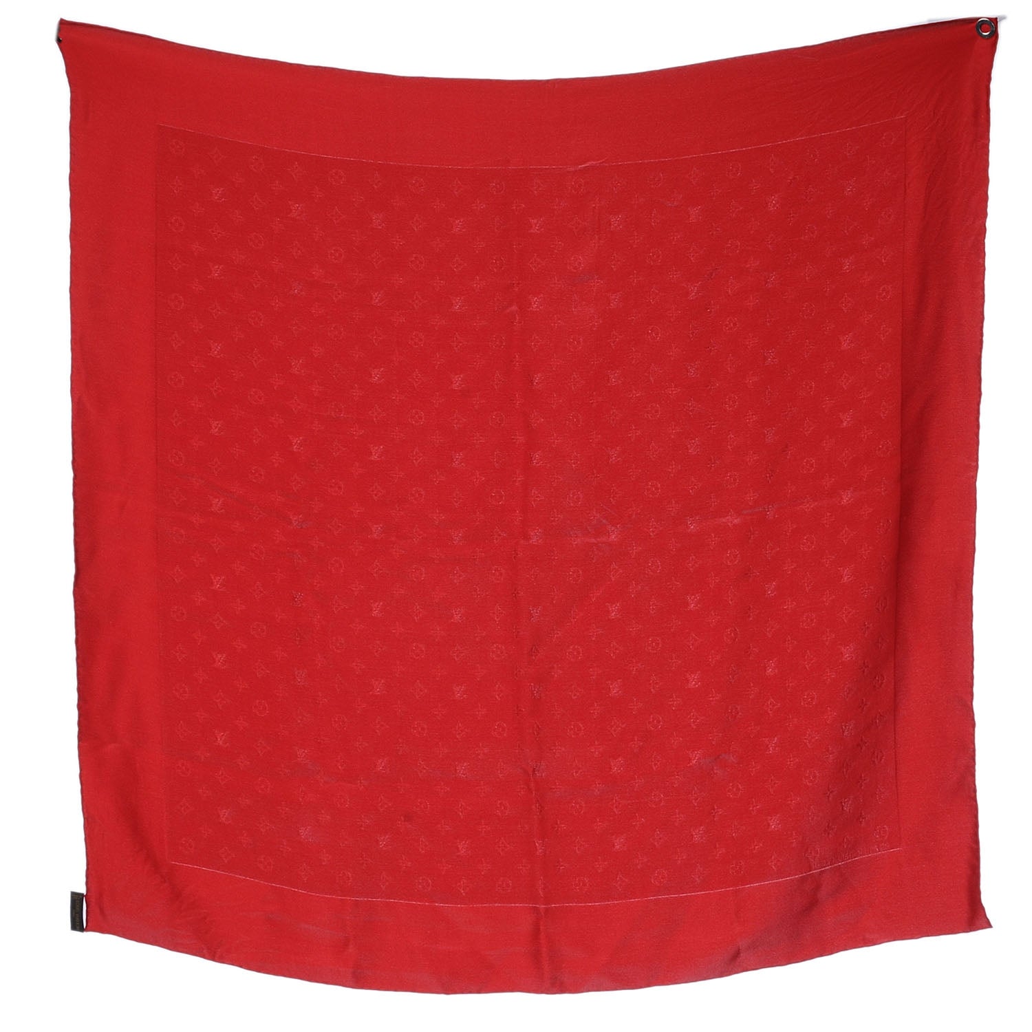 Louis Vuitton Silk Monogram Monaco Scarf Red 2 of 8