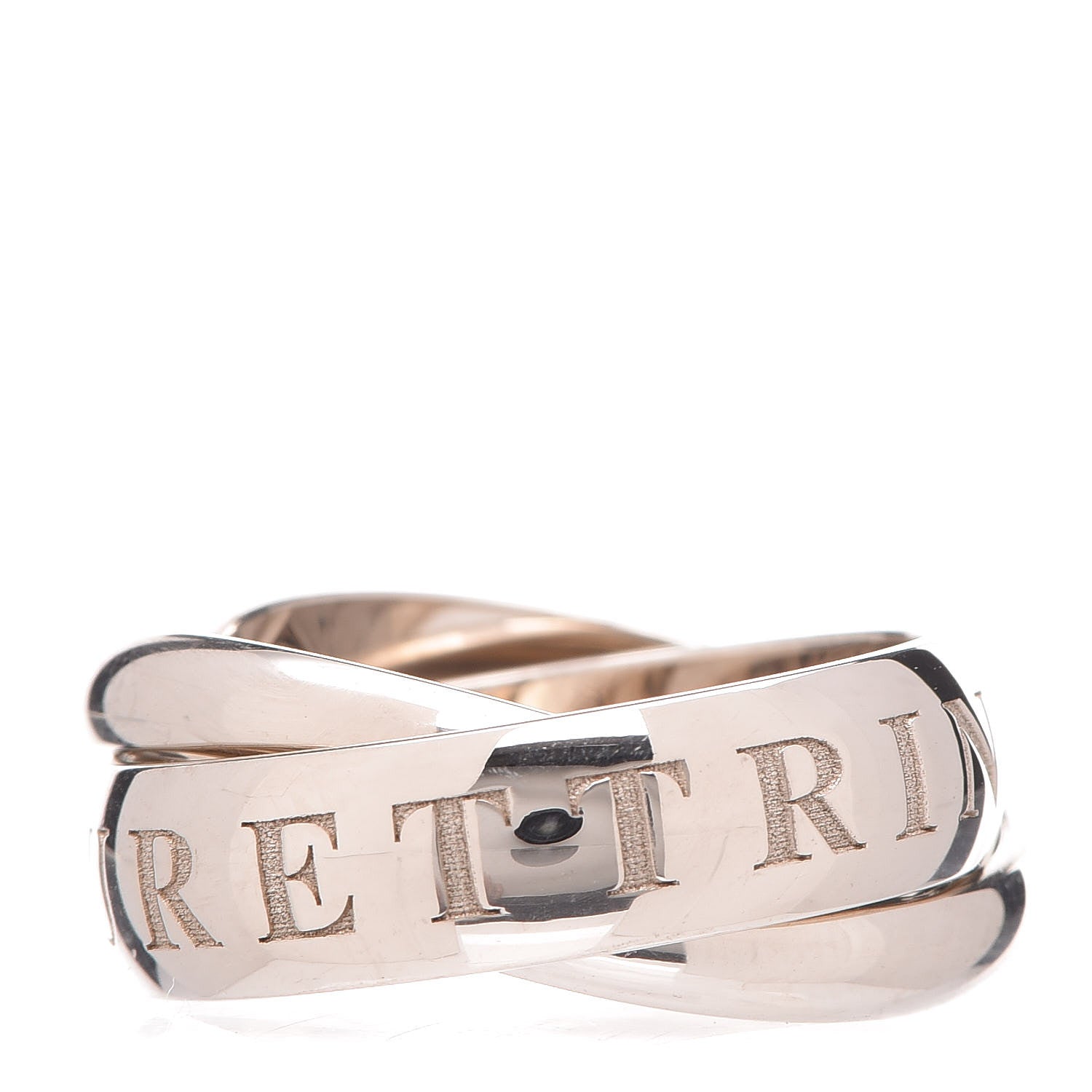Cartier 18K White Gold 98 Xmas Limited Trinity Ring 51 5.75 1 of 6