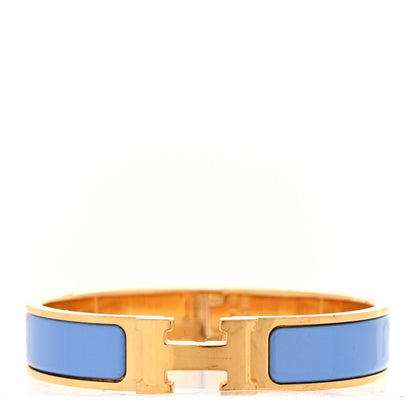 Hermes Enamel Narrow Clic Clac H Bracelet PM Bleu Transat 1 of 5